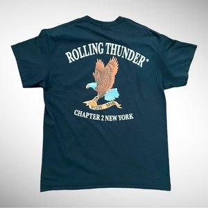 Rolling Thunder 2017 New York Chapter 2  American Eagle Black Shirt Men Large